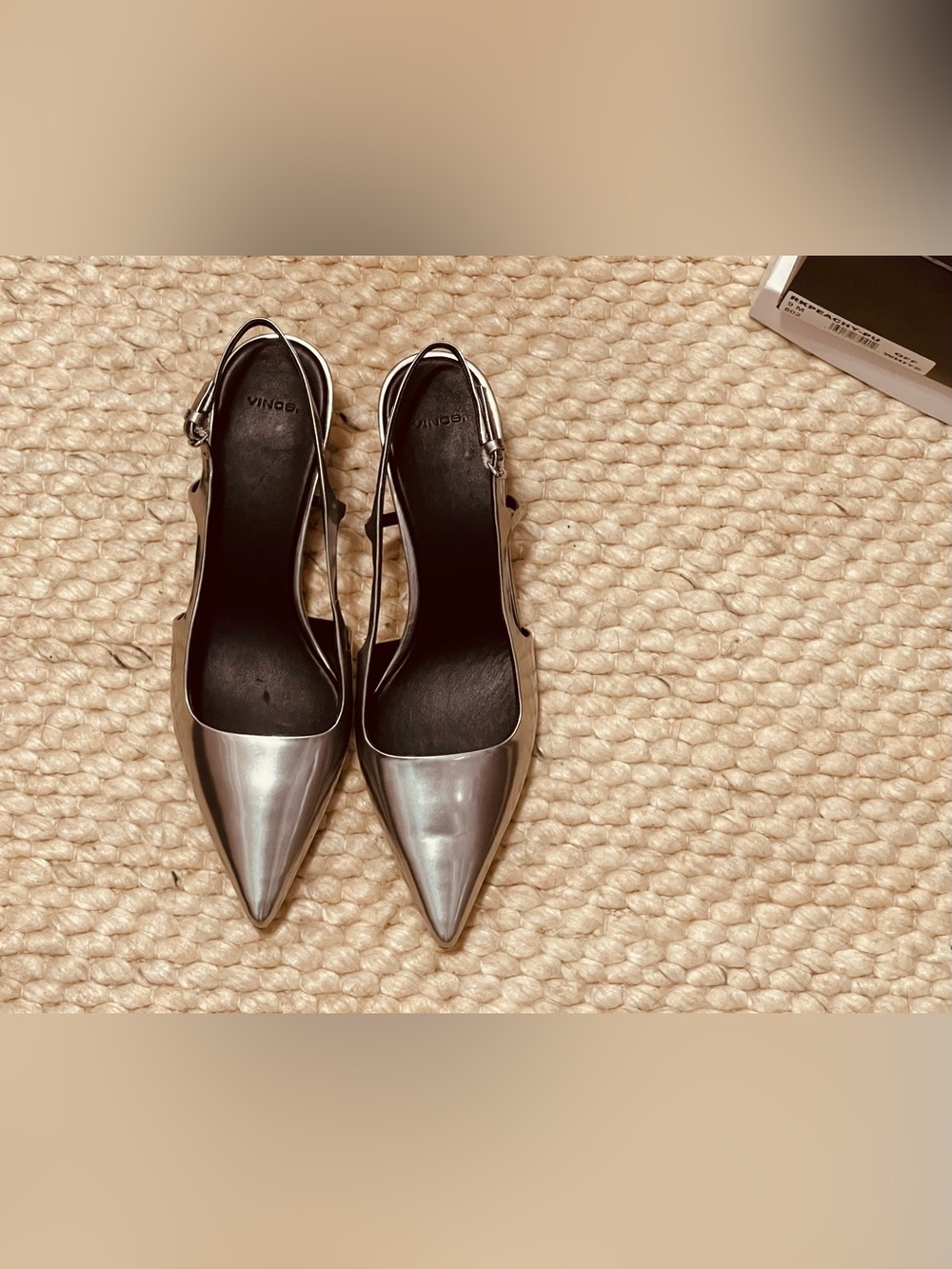 Brand New Vince Silver Slingback Shoes - Picture 3 of 6